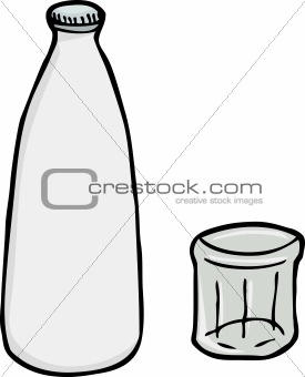 Milk Bottle With Glass