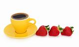 Espresso Coffee and Strawberries
