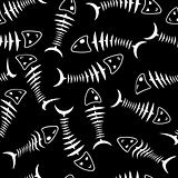 Seamless wallpaper skeleton fish 