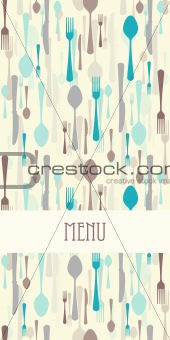 Restaurant menu with cutlery