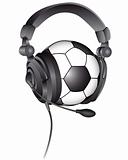 soccer ball in the headphones