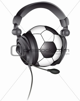 soccer ball in the headphones