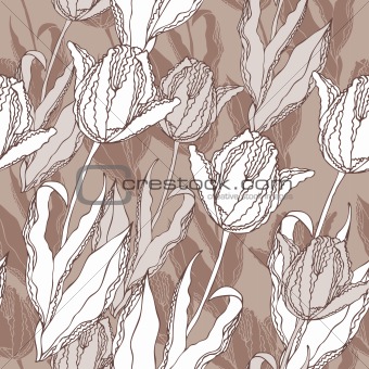 Tulips vector pattern