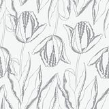 Seamless floral pattern with tulips