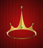 Vector golden crown with diamonds 
