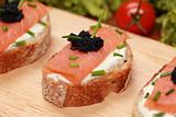 Fingerfood with smoked salmon