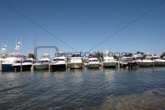 A row of luxury boats