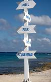 A multi directional sign post