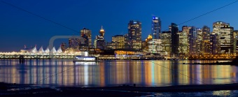 Vancouver BC City Skyline Reflection