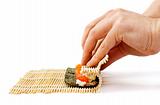 rolling sushi maki