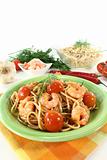 spaghetti with shrimp and dill