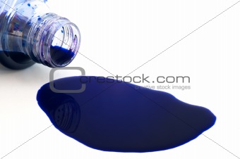 Spilled a bottle of blue ink