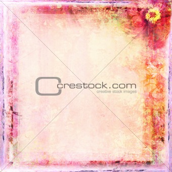 Grunge Frame For Congratulation With Flower