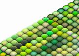 isometric 3d render of balls in multiple bright green