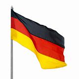 Flag of Germany, fluttered in the wind.
