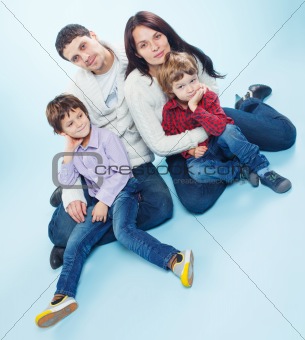 Cute family of a four