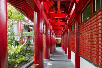 Chinese Buddhist Temple Outside Corridor 