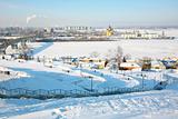 February view Strelka from Fedorovsky embankment Nizhny Novgorod