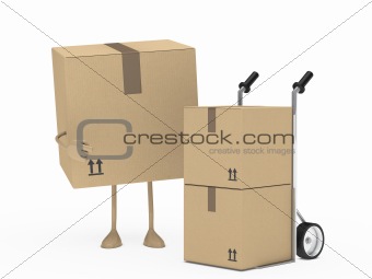 package figur and hand truck