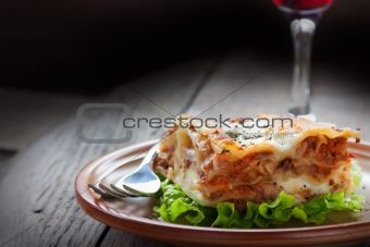 Fresh homemade lasagna