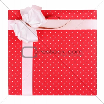 Red gift with ribbon