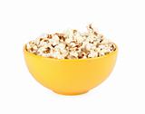 popcorn in a yellow bowl