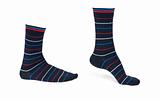 Pair of striped socks isolated on a white background
