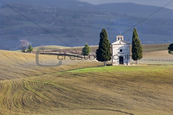 Lonely church, Val d'Orcia (Italy).