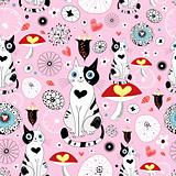 pattern of cats and flowers