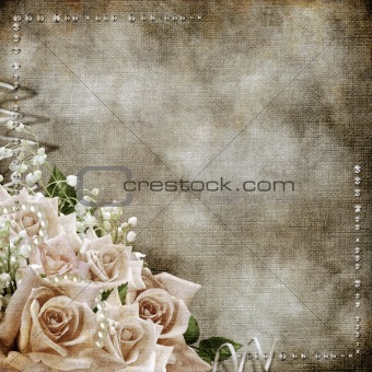 Wedding vintage romantic background with roses 