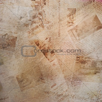 Grunge abstract background with old newspaper
