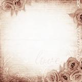 old grunge background with roses
