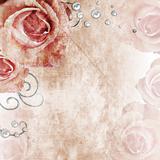Beautiful  wedding background with roses and pearls
