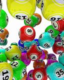 a set of colouored bingo balls