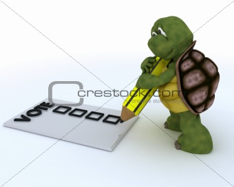tortoise casting a vote in election