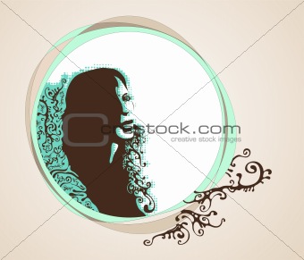 woman's face silhouette. vector illustration