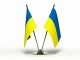 Miniature Flag of Ukraine (Isolated)