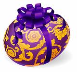 Purple and gold Easter Egg With Bow