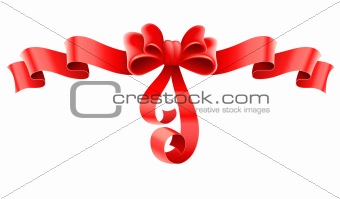 red decorative bow with ribbon