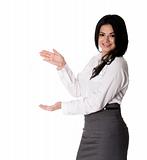 Happy business woman presentation