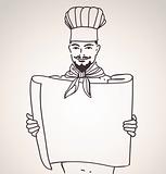chef with menu