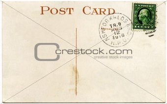 1916 US postcard and Franklin 1 cent stamp