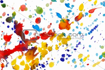 Abstract colorful watercolor splashes