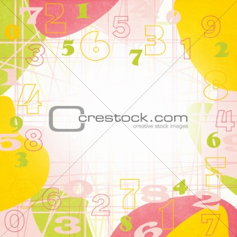 Abstract colorful numeric template, frame, element for design