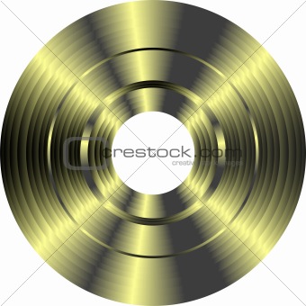 gold vinyl record isolated on white background