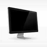 Black LCD monitor isolated for presentations in vector format