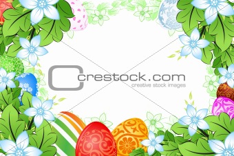 Flower Frame with Easter Eggs