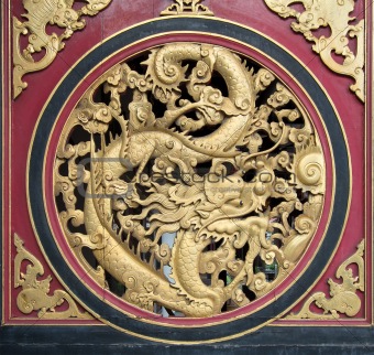 Wood Carved Chinese Dragon