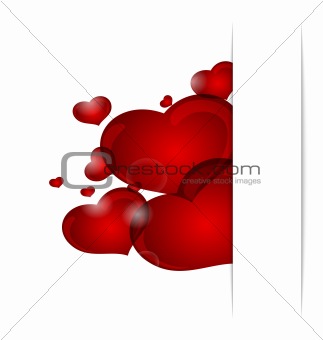 romantic letter with cute hearts