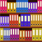 seamless shelfs with many-coloured folders
